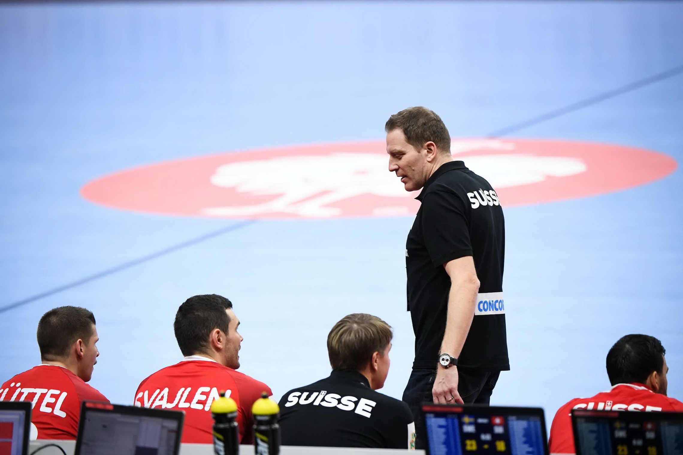 Michael Suter an der EHF EURO 2020 im Spiel gegen Schweden. (EHF/Nebojsa Tejic, 10.01.2020)