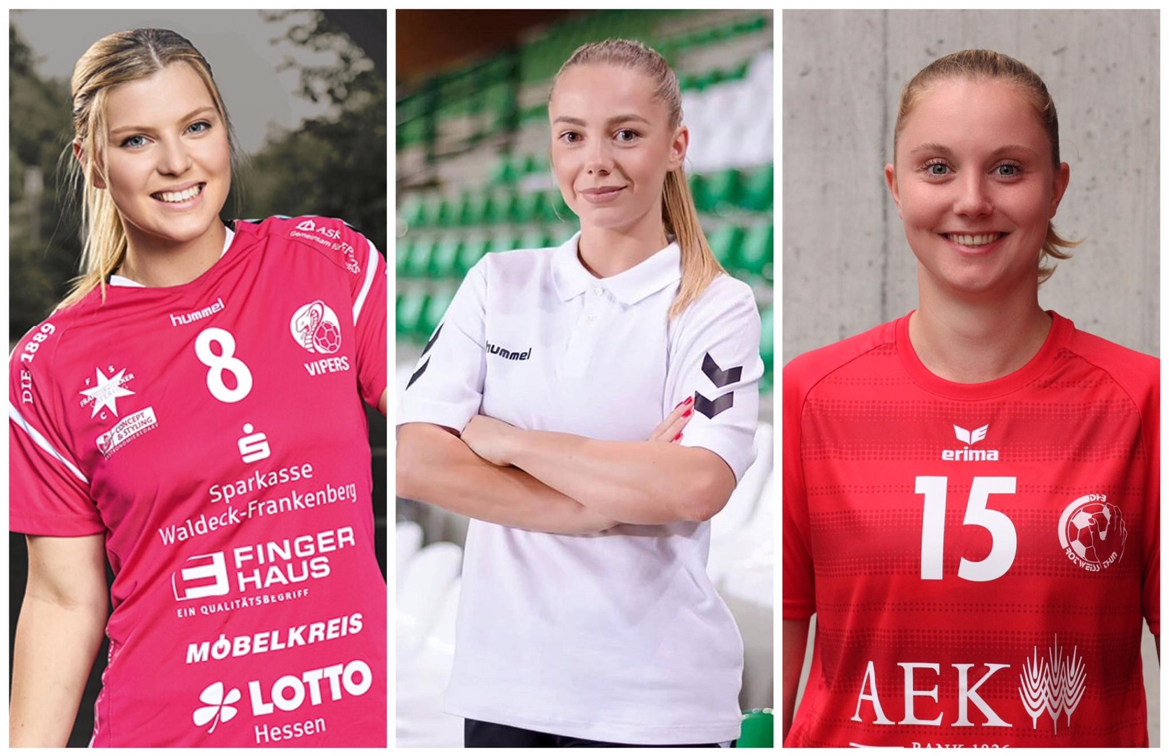 Anna Franková, Viktorija Blazhevska und Nina Gerber (v.l.) laufen ab sofort für Thun in der SPL1 auf.