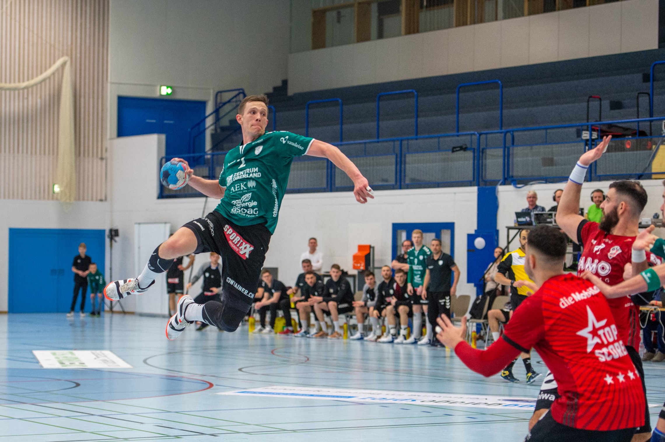 Wacker Thun gegen den HSC Suhr Aarau in der leeren Lachenhalle. (Roland Peter, 29.02.2020)